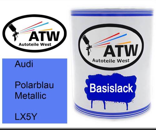 Audi, Polarblau Metallic, LX5Y: 1L Lackdose, von ATW Autoteile West.